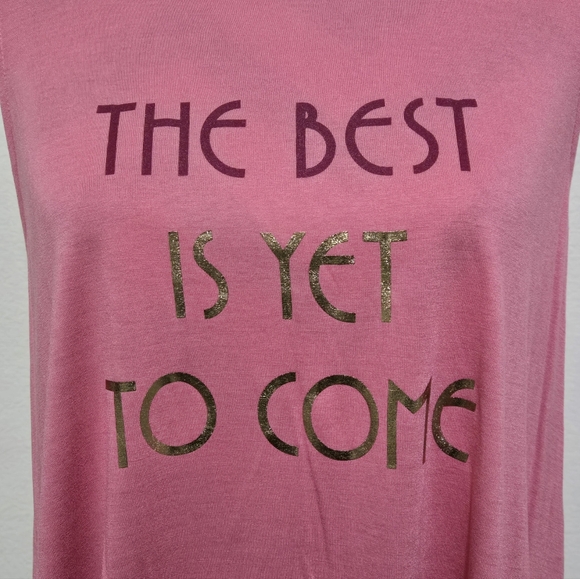 NWOT OLD NAVY Luxe Graphic Swing Tank The Best Is Yet To Come Size Large - Picture 3 of 11